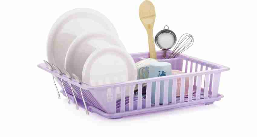 RUDRYAN COLLECTION Dish Drainer Kitchen Rack Plastic RUDRYAN Kitchen Sink  Large Dish Rack Drainer Drying Rack Washing Basket with Tray for Kitchen, Dish  Rack Organizers, Utensils Tools purple Price in India 