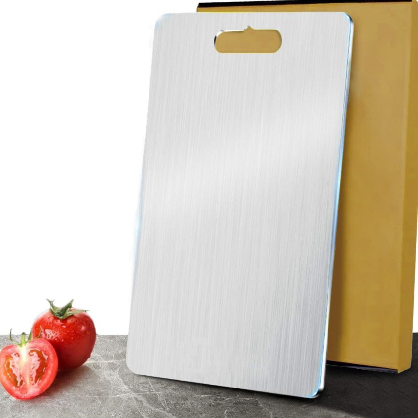 Schiv Stainless Steel Chopping Cutting Board; Vegetable Fruit Cutter Metal  Choping-Board for Kitchen; Safe & Durable (Large)