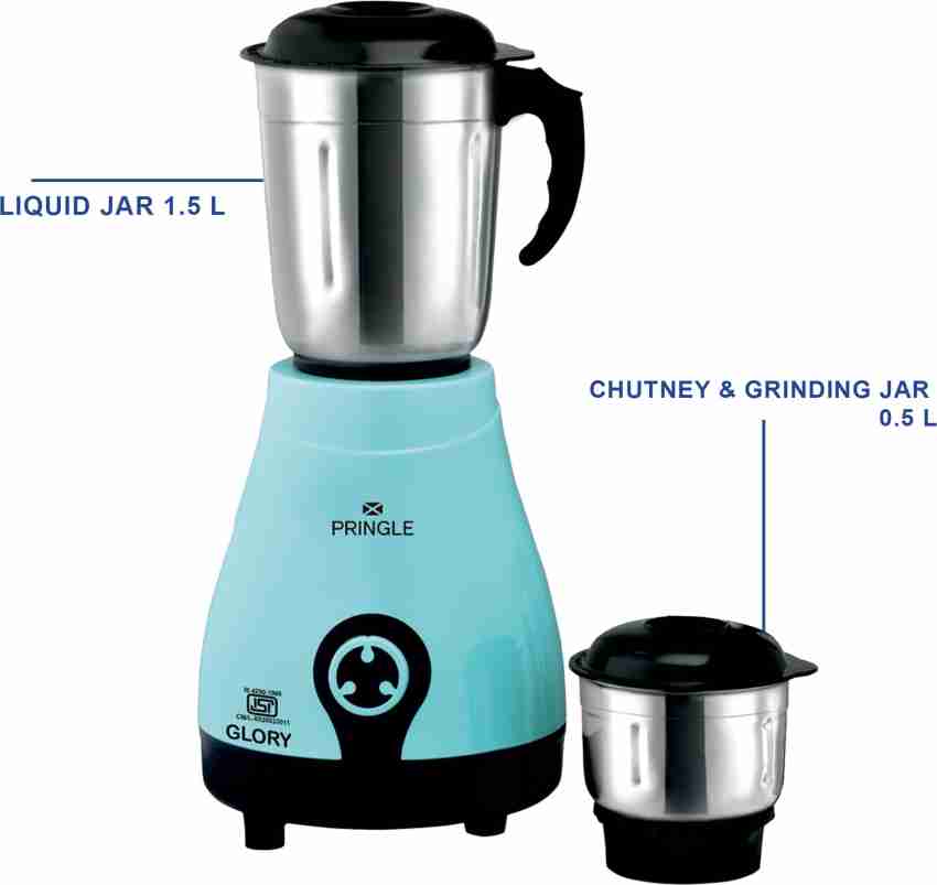 Pringle 550Watt Mixer Grinder with 2 Leak Proof Stainless Steel Jars