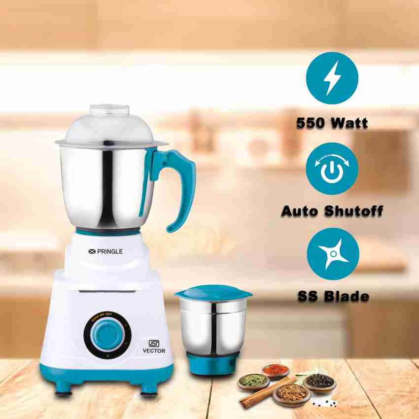 Pringle 550Watt Mixer Grinder with 2 Leak Proof Stainless Steel Jars