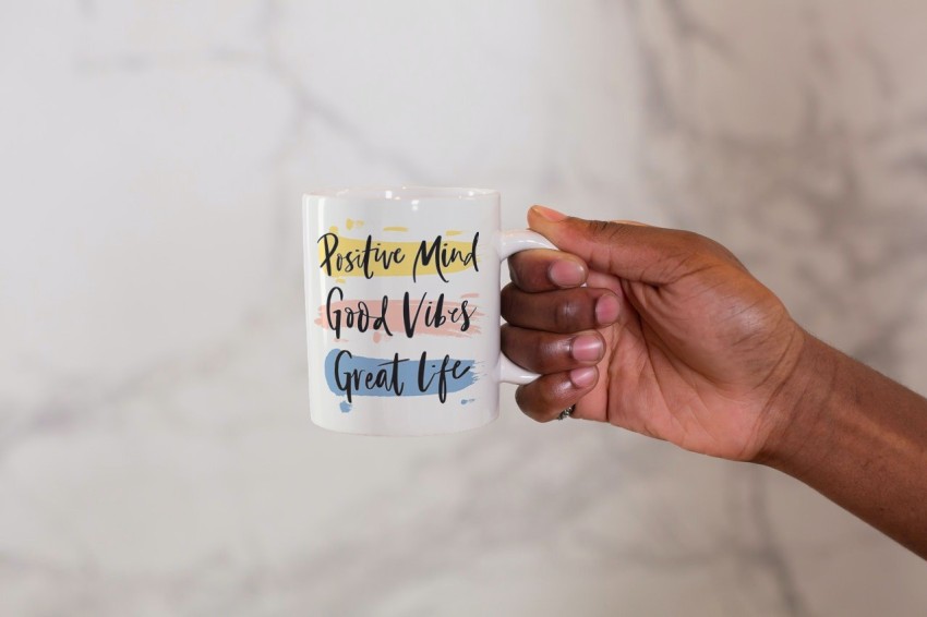 THE MEHRA CREATION Positive mind, good vibes, good life. motivational  quotes, gift for mother, father, husband, wife, girlfriend , boyfriend,  friend, sister , brother, cousin , daughter , in-law, ceramic coffee mug (