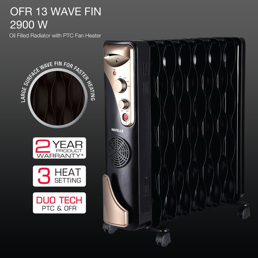 HAVELLS OFR 13 Wave Fin (Black) OFR 13 FIN WAVE Oil Filled Room Heater  Price in India - Buy HAVELLS OFR 13 Wave Fin (Black) OFR 13 FIN WAVE Oil  Filled Room