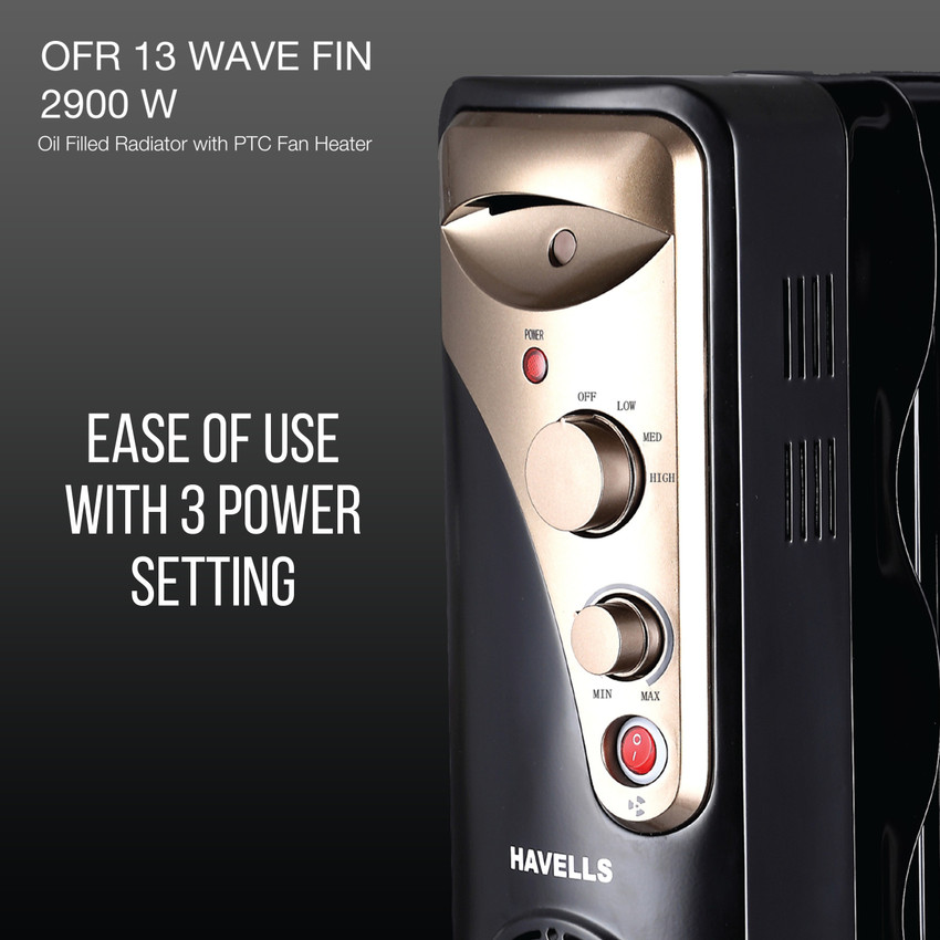 Buy HAVELLS OFR 13 Wave Fin (Black) OFR 13 FIN WAVE Oil Filled Room Heater  online at Flipkart.com