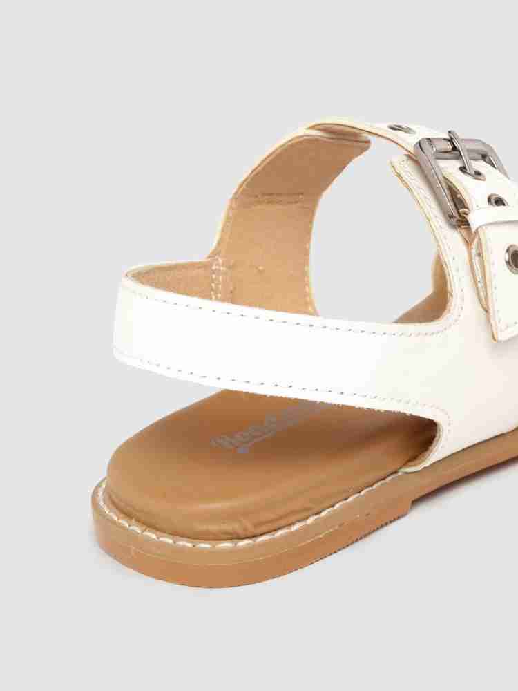 Girls white best sale leather sandals