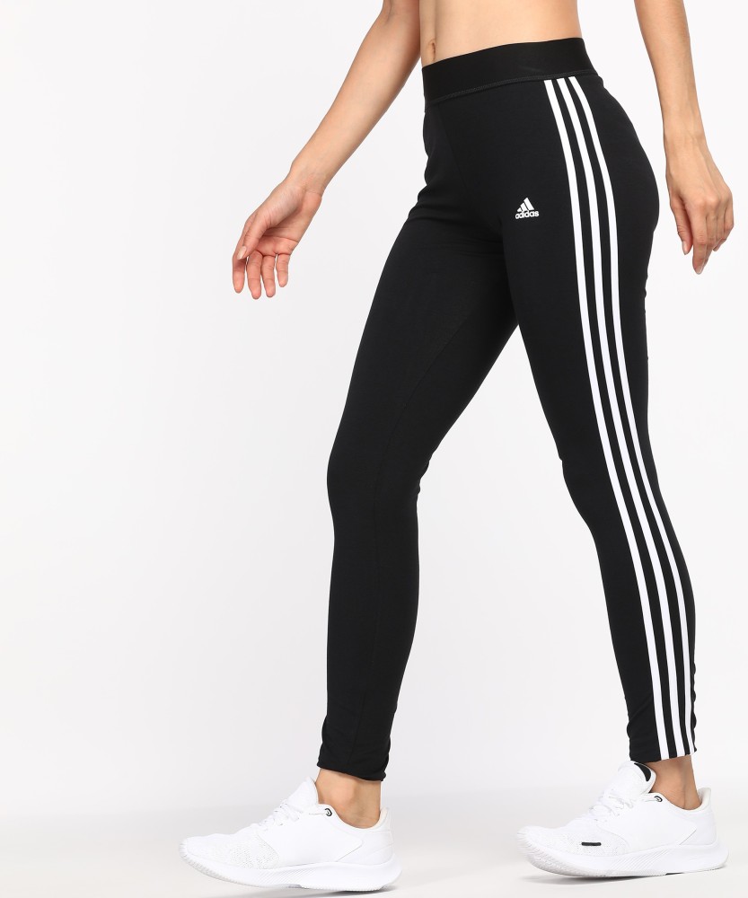 ADIDAS Striped Women Black Tights - Buy ADIDAS Striped Women Black