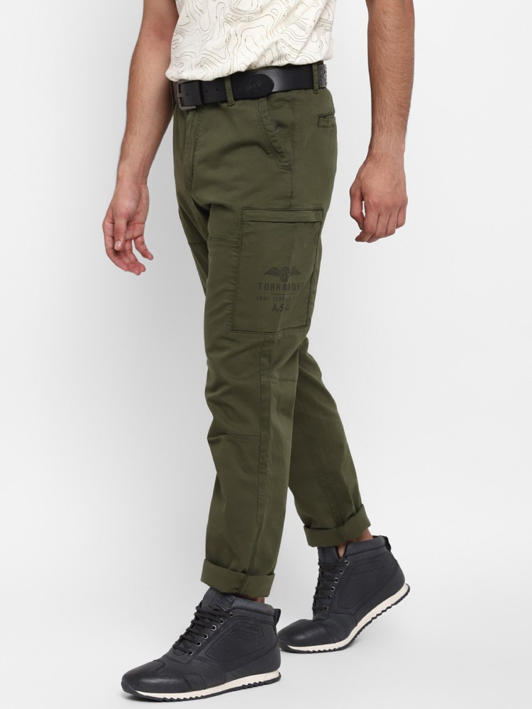 NAKD cargo trousers with strap detail in olive green  ASOS