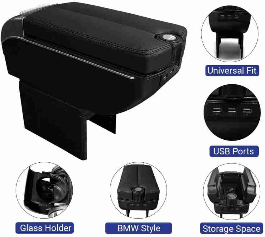 Rhtdm Center Console/Armrest with USB Ports, Glass Holder and Ashtray Black  For Triber Car Armrest Price in India - Buy Rhtdm Center Console/Armrest  with USB Ports, Glass Holder and Ashtray Black For