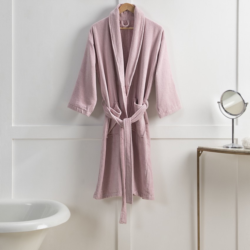 Plush Terry Cotton Unisex Bath Robe (Blue) – Senses by Riba