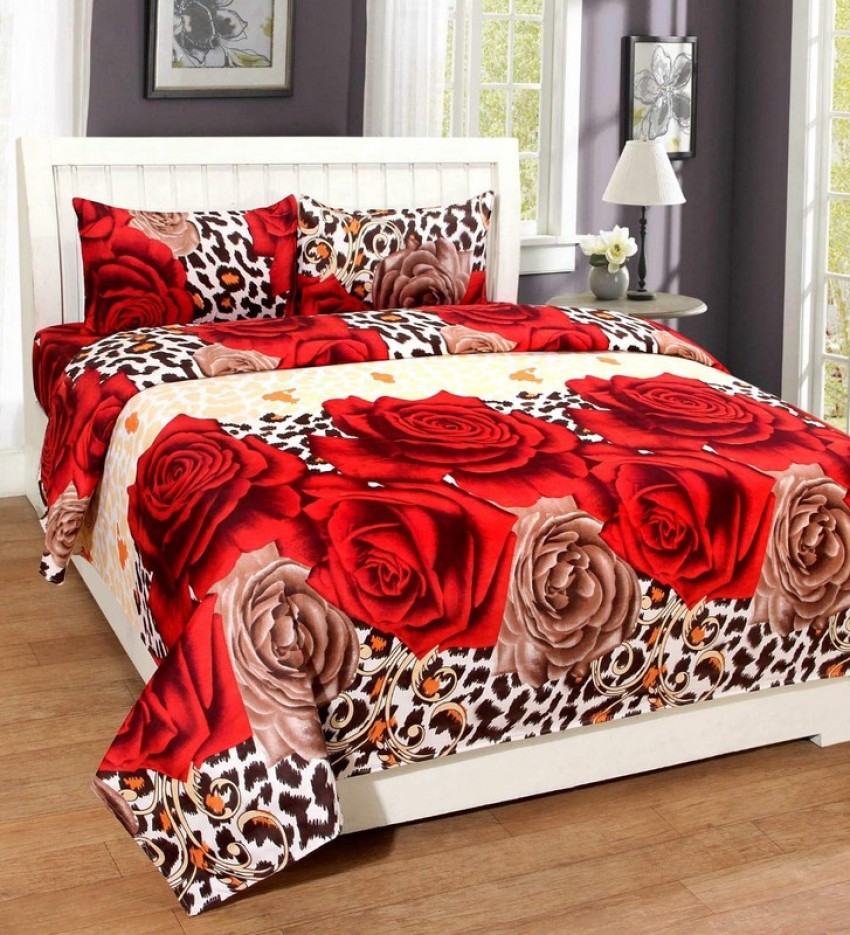 Buy Reversible Bed Sheet : Bed Sheet With 2 Pillow Cover