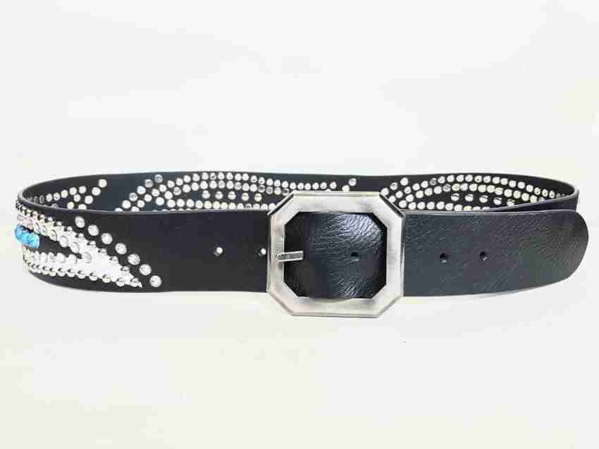 Hooke Men Formal, Casual, Evening, Party Black, Gold Genuine Leather Belt  Black - Price in India