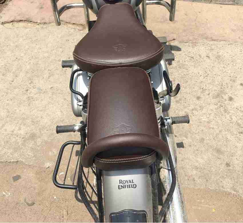 Bullkartzone Coffee Brown seat Cover and Back Handle Rod for Royal