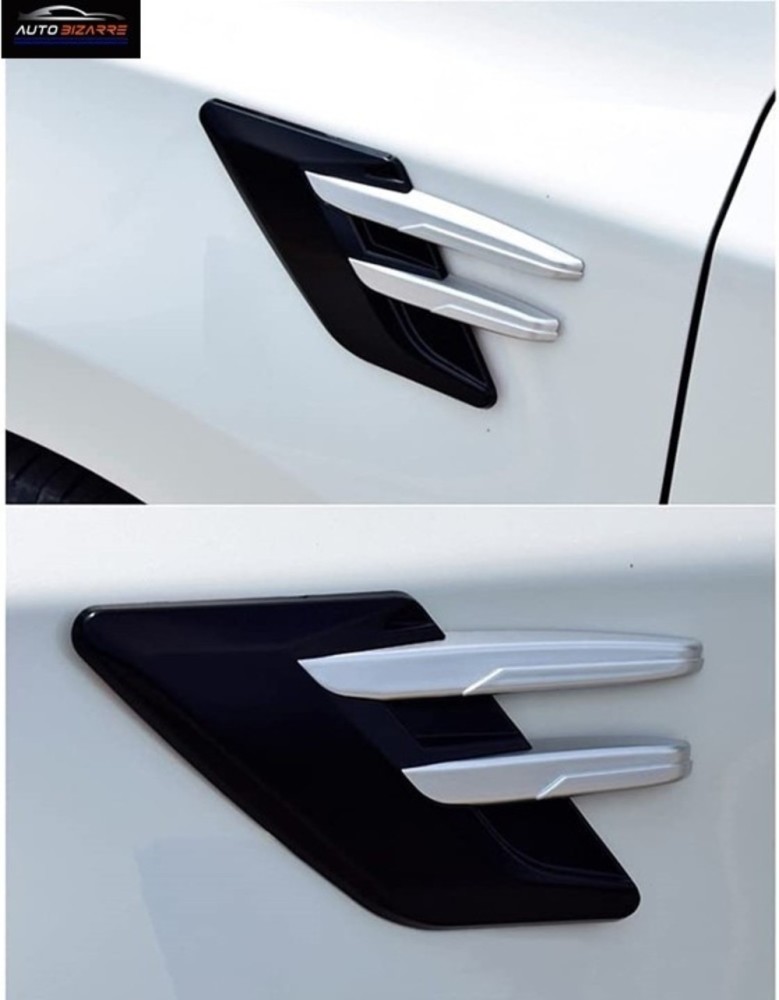 AutoBizarre Car Styling Decorative Black Silver Side Vents Air Flow Duct  Sticker - Universal for All Cars - Set of 2 pcs Side Scoop Price in India -  Buy AutoBizarre Car Styling