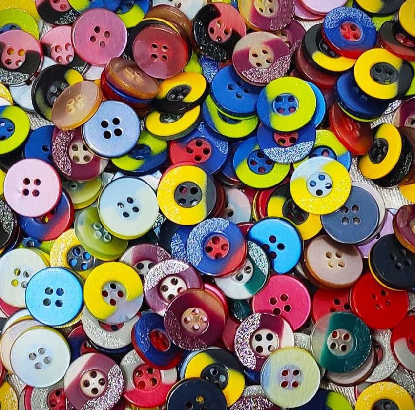 Creative Hub Multi Color Shirt Buttons 4 Hole Buttons Pack of 300