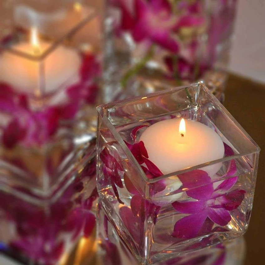 Glass shop candle decoration