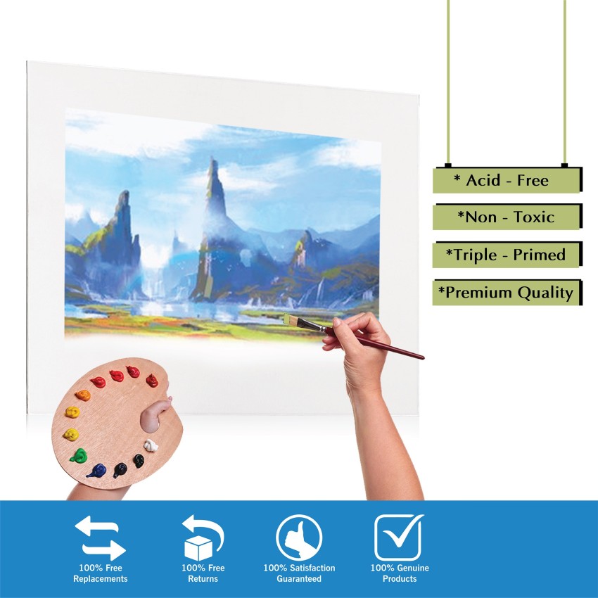Bview Art 8x10 Inch 100% Cotton Artist Canvas Boards Primed White  Stretched Canvas For Painting