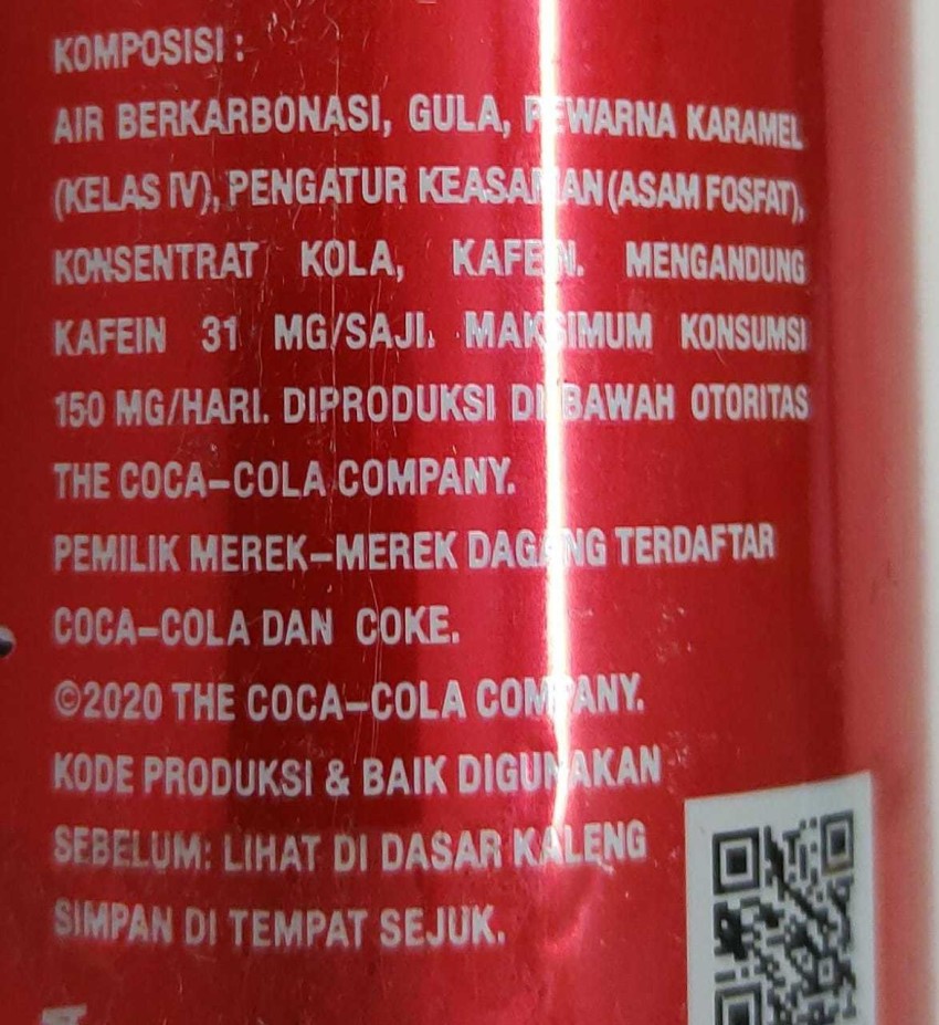 Coca Cola Soft Drink Coke is halal suitable, vegan, vegetarian