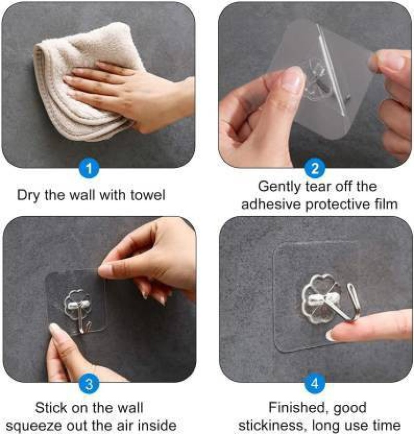 orsop Self Adhesive Plastic Wall Hooks , Heavy Duty Hooks for