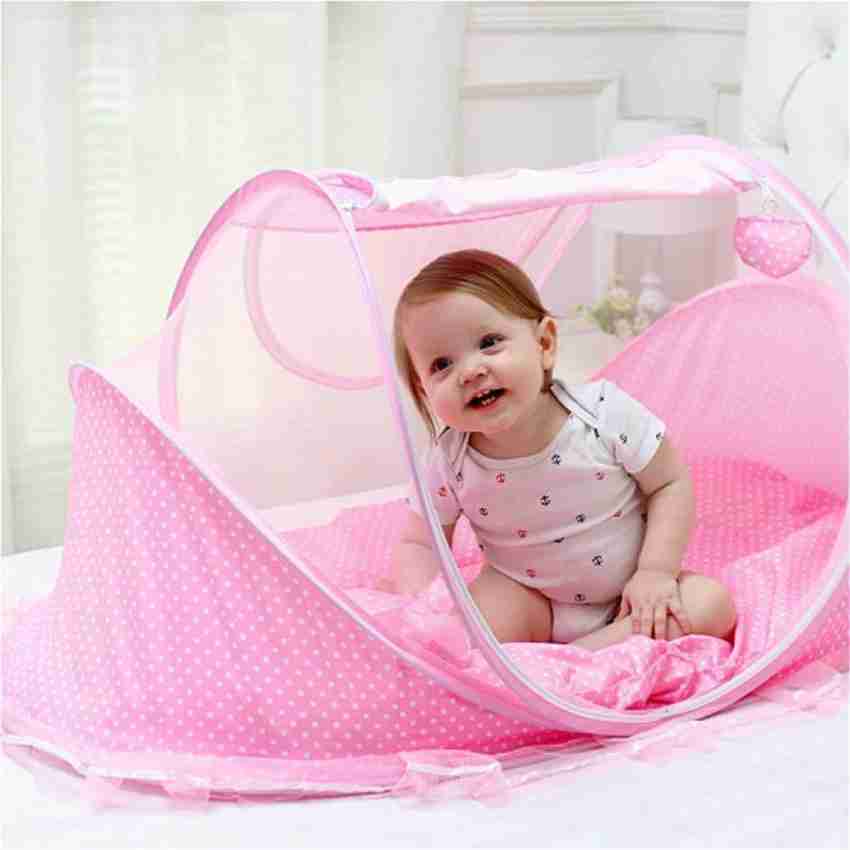 Vpllex Nylon Kids Washable Baby Folding Mosquito Net Baby Bed, Baby  Mosquito Net Bed, Portable Travel Folding Baby Crib, Newborn Bed with Mosquito  Net for Babies ,Foldable Baby Beach Tent for 0-3