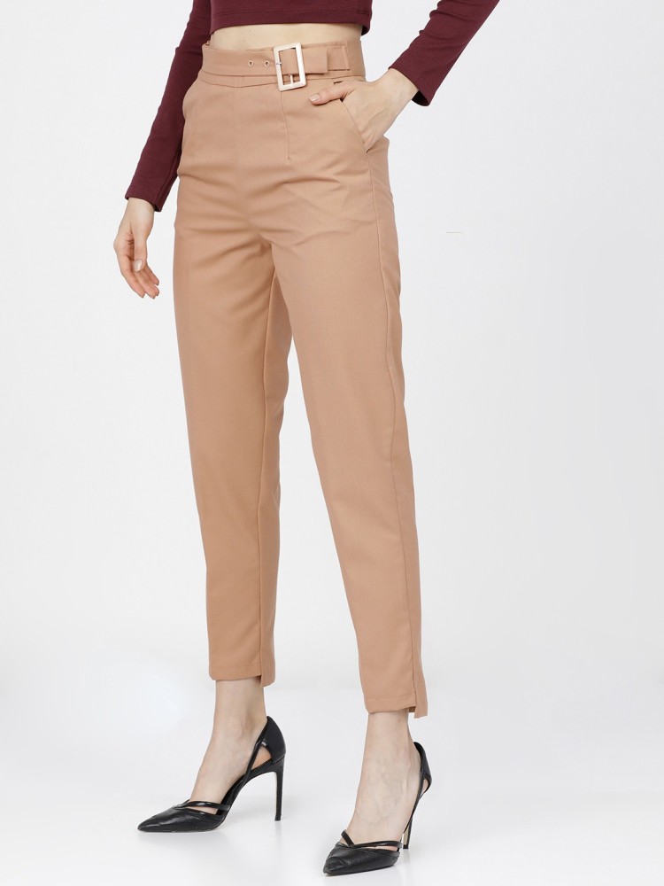 Solid Camel Brown Pant