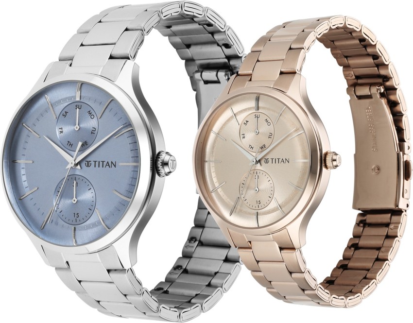 Titan NP9400494204KM01 Modern Bandhan IV Analog Watch For Couple