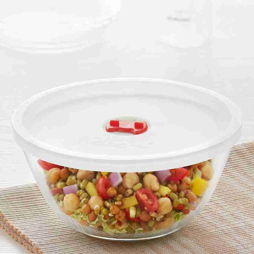 Buy Borosil Basic Glass Mixing & Serving Bowls With Lids