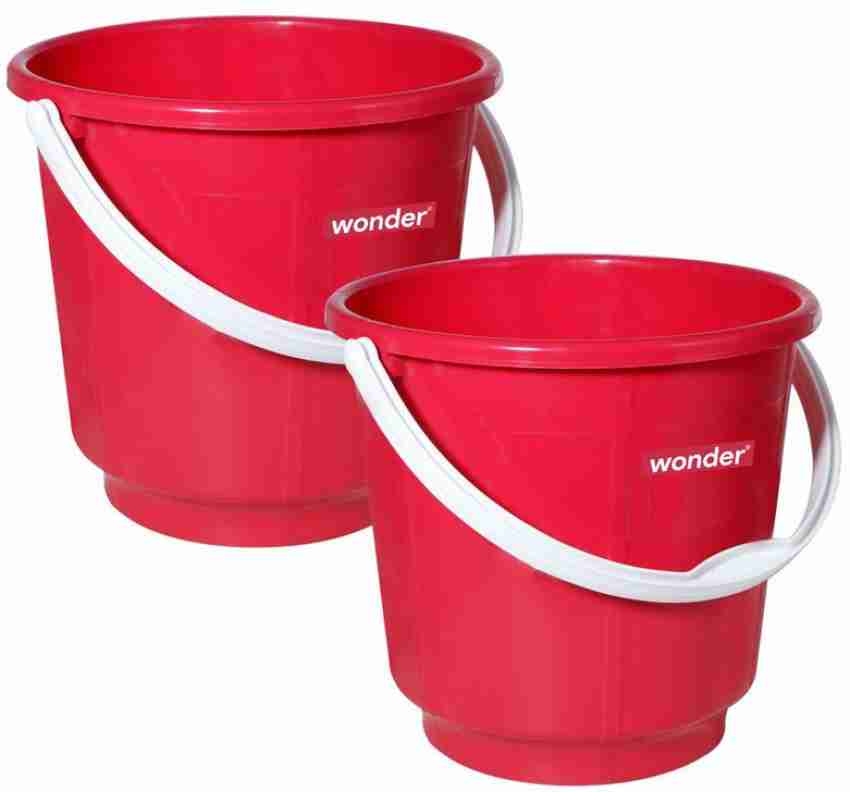 Wonder Bucket & Lid, Set of 2 Pcs, 18 Liters Bucket, Pink & Yellow Color 18  L Plastic Bucket Price in India - Buy Wonder Bucket & Lid, Set of 2 Pcs