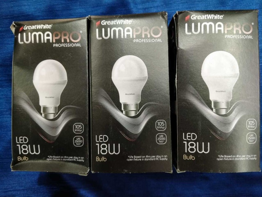 Great White 18 W Standard B22 LED Bulb Price in India Buy Great