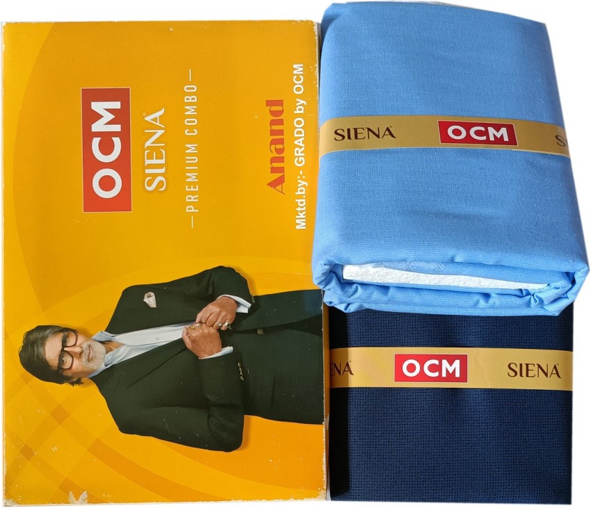 OCM Mens Cotton Shirt  Poly Viscose Trouser Fabric Combo Unstitched   Mansfab