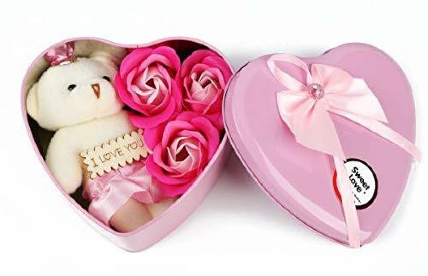 Soap Rose Flowers Bear Gift Box Xmas Birthday Valentine, 52% OFF