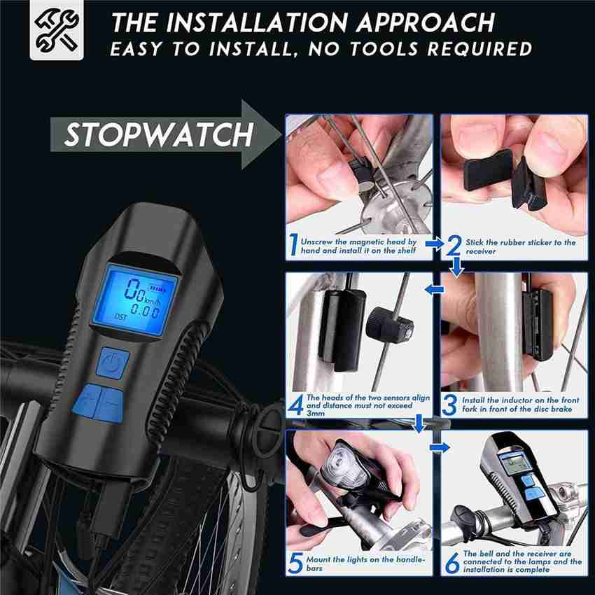 Bike headlight with speedometer outlet