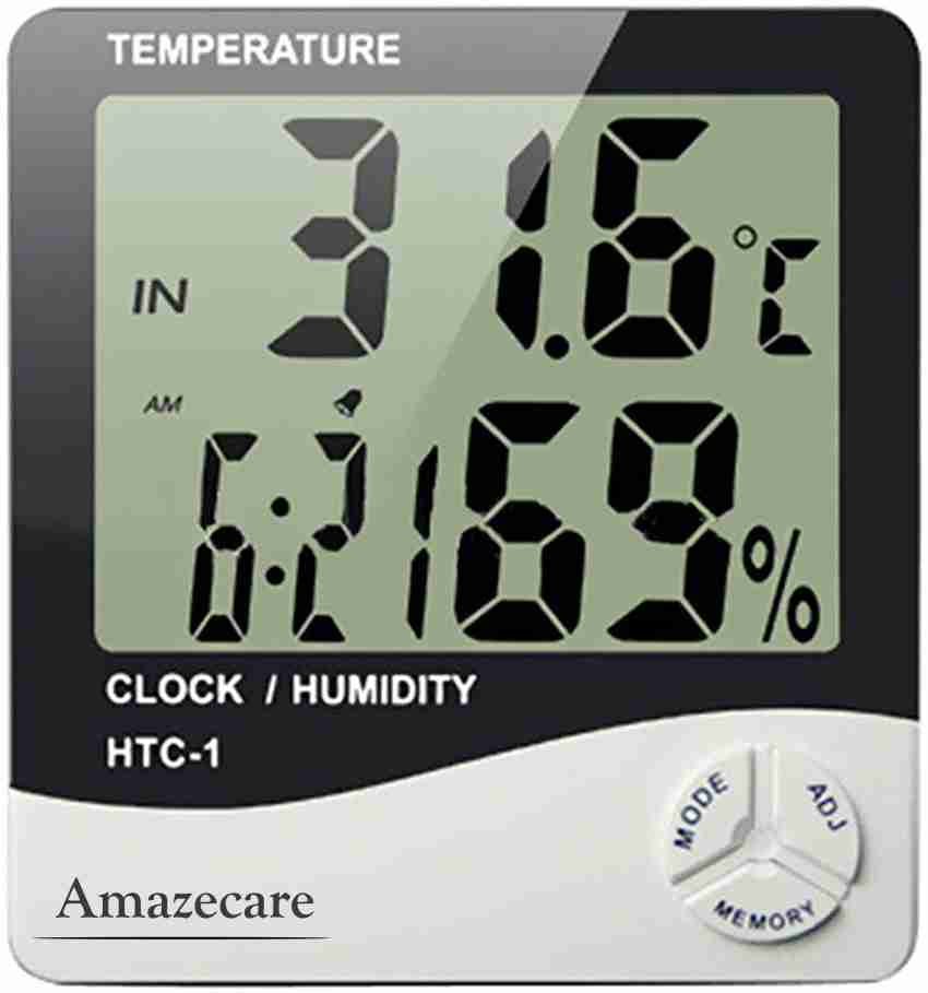 FreshDcart Measurement Room Temperature Device Meter Humidity Monitor HTC-1  Incubator with Rest Stand and Accurate Indoor LCD Thermometer Display 