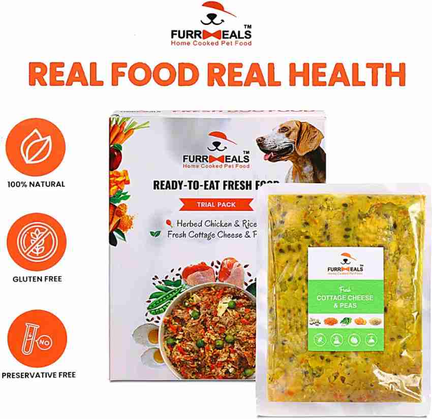 FurrMeals Gluten Free Wet Dog Food Fresh Cottage Cheese Peas