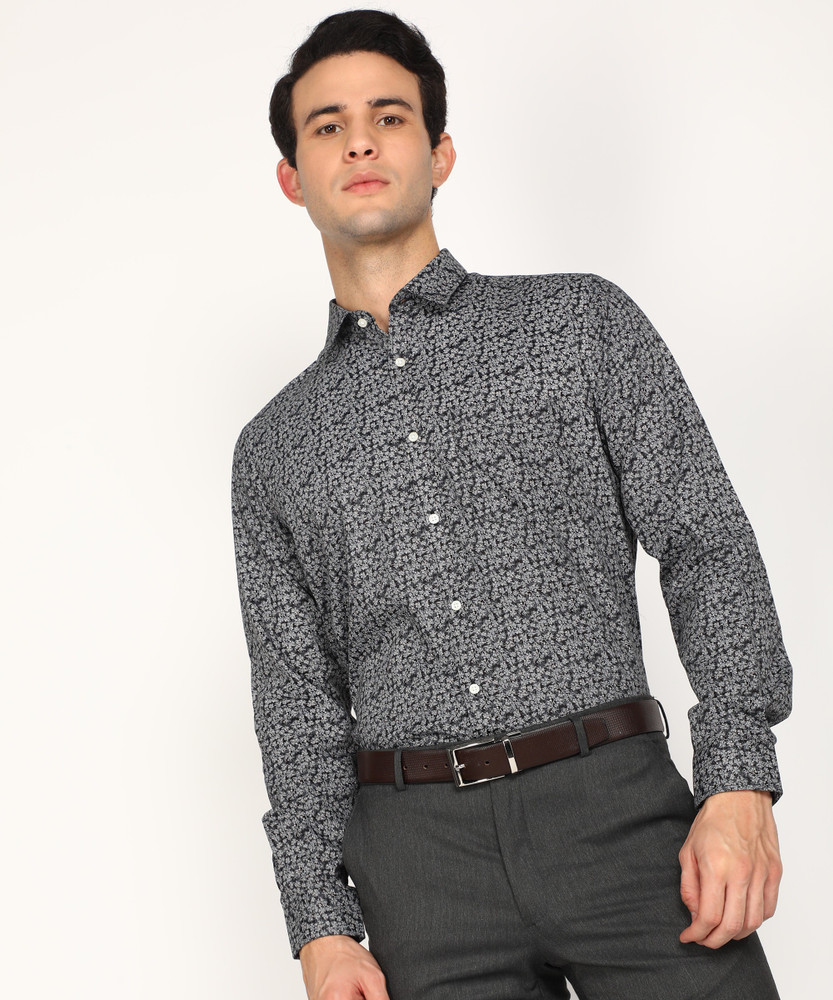 Next Look by Raymond Men Printed Formal White Black Shirt Buy