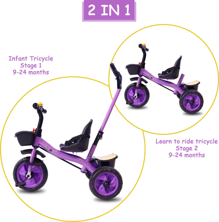 Little Olive Tricycle for kids Safety Harness Footrest Pushbar Little Toes Tricycle for Kids with Pushbar Safety Harness Footrest Tricycle