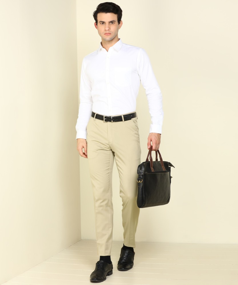 Buy LOUIS PHILIPPE SPORTS Light Khaki Mens Super Slim Fit Solid Formal  Trousers  Shoppers Stop