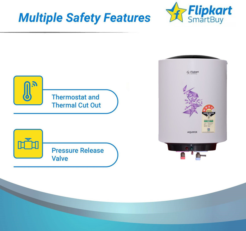 Flipkart SmartBuy 6 L Storage Water Geyser (Aquifer, Sheen White) Price in  India - Buy Flipkart SmartBuy 6 L Storage Water Geyser (Aquifer, Sheen  White) online at Flipkart.com