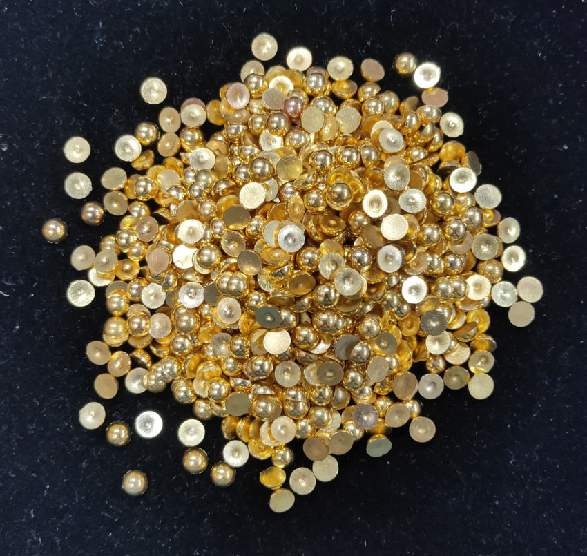 The Unique 6mm Golden Half Cut Beads Flat Back Moti For