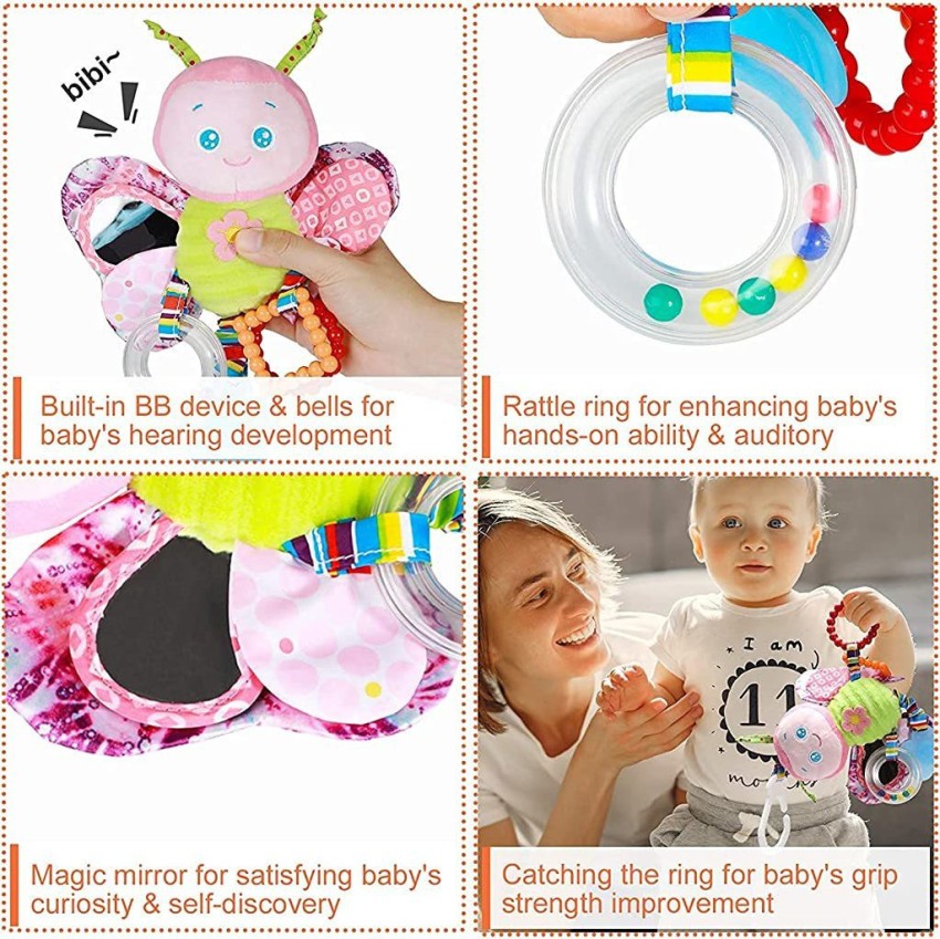 PATPAT with Teether and Rattle for Infants Sensory Toys Cartoon