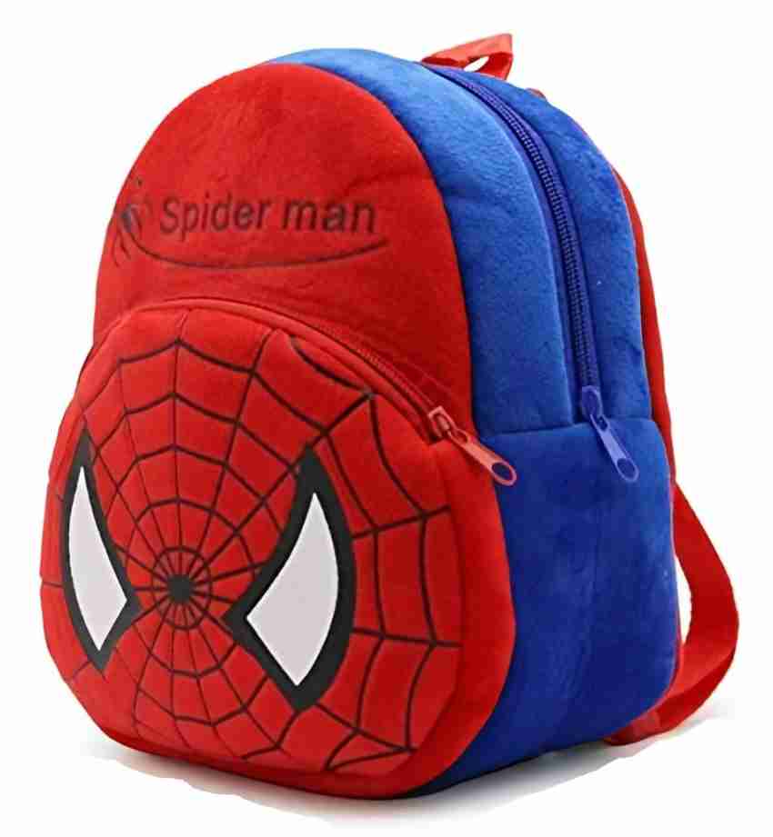 Littoze School Bag Spiderman For Kids Soft Plush Backpack For Small Kids  Nursery Bag Kids Gift (Age 2 to 6 Years) (Nursery/Play School) Plush Bag 10  L Trolley Backpack Red, Multicolor 