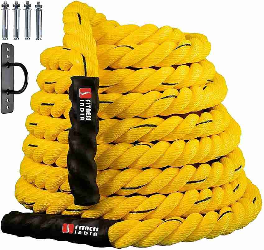 Fitness India Exercise Battle Rope - 2 inch (20 Feet Length) with Wall  Anchor Battle Rope Price in India - Buy Fitness India Exercise Battle Rope  - 2 inch (20 Feet Length)