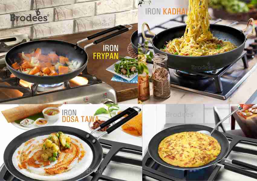 Brodees Pre Seasoned Cast Iron Roti Tawa, Dosa Tawa