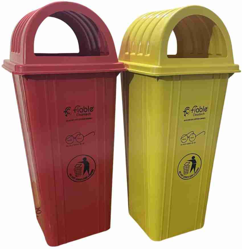 Fiable Cleantech 50 Liter Dustbin With Lid | Wheeled Dustbin | Green Waste  Bin | Trash Bin | Large Size Plastic Bin | Outdoor Dustbin 