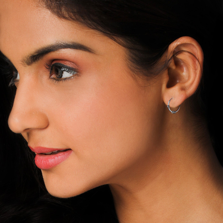 Avni oxidised shop silver earrings