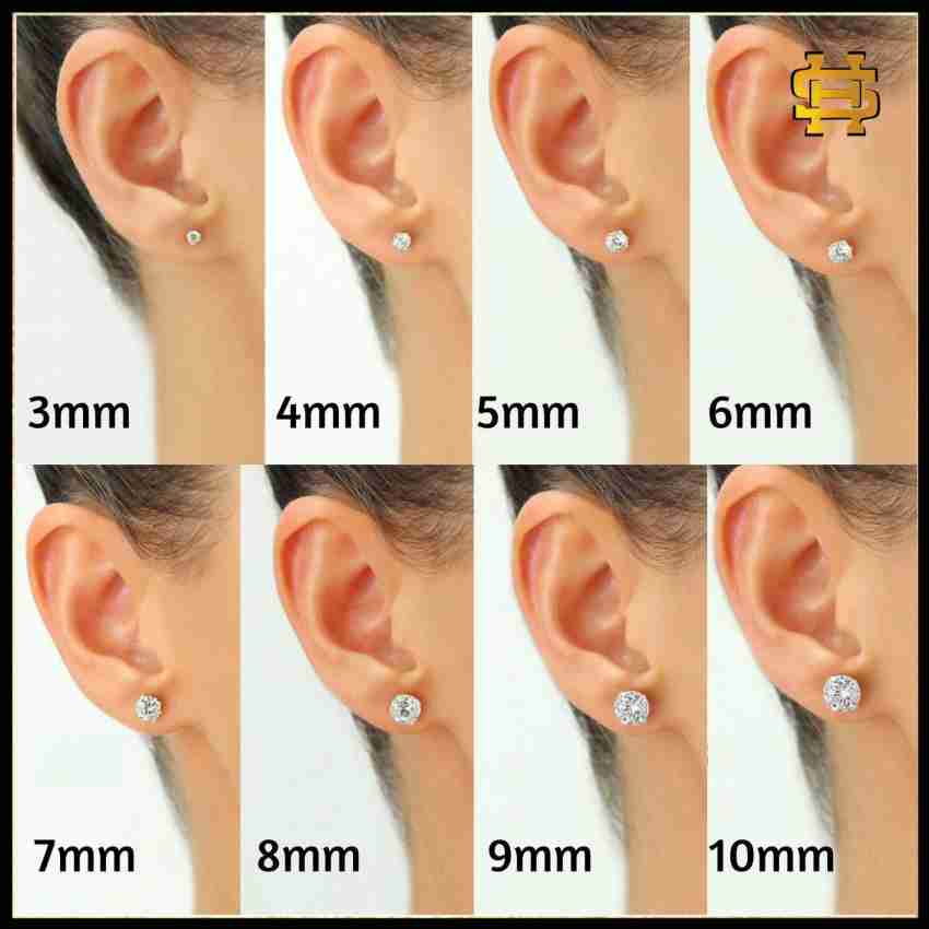 8mm earrings on on sale ear