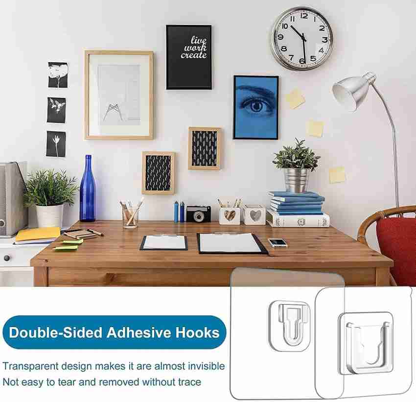 Transparent Double Sided Adhesive Wall Hooks Heavy-Duty Self