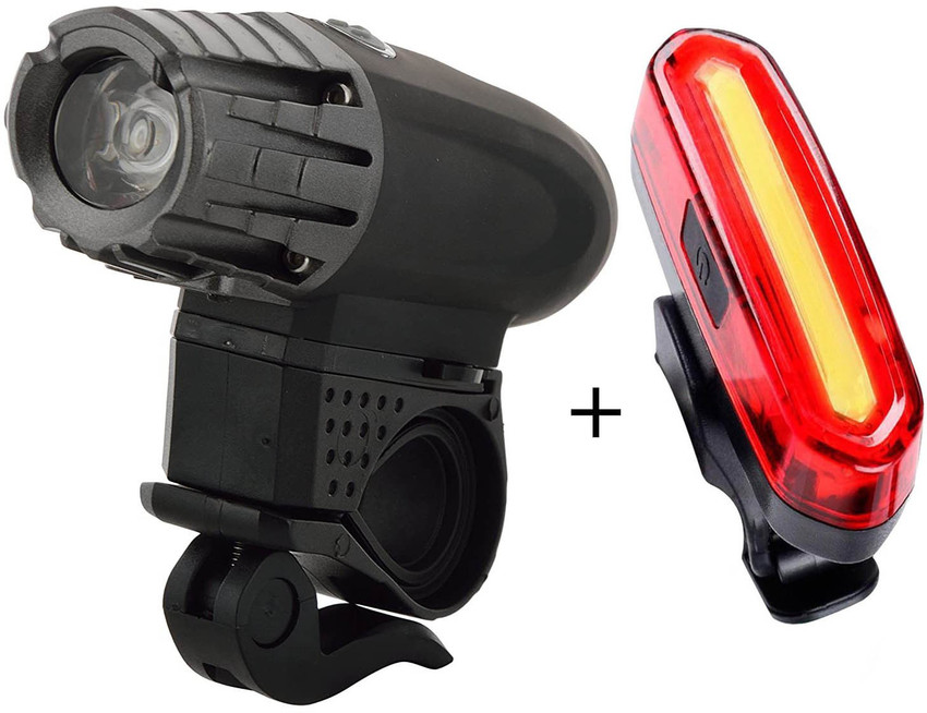 NSV Rechargeable Powerful Bike Bicycle Headlight and Red Blur