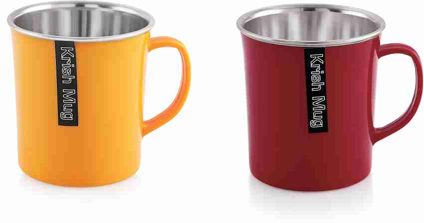 Nabhya 2 PC Big Size 300Ml Inner Steel Plastic Cups Coffee Tea,Campings  with Handle Stainless Steel, Plastic Coffee Mug Price in India - Buy Nabhya  2 PC Big Size 300Ml Inner Steel