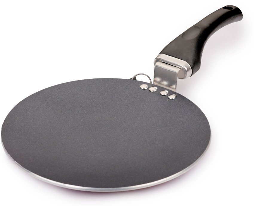 4mm Thick Aluminium Gas & Induction Base Chapati Roti Tawa, Dia 27.5 cm,  Silver