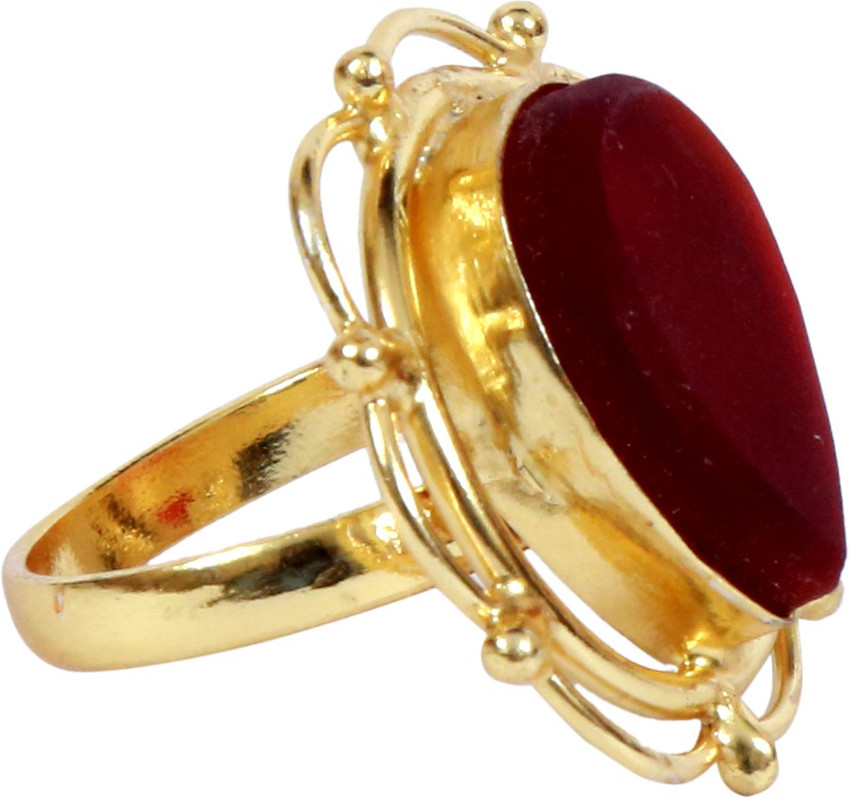 Maroon stone gold store ring