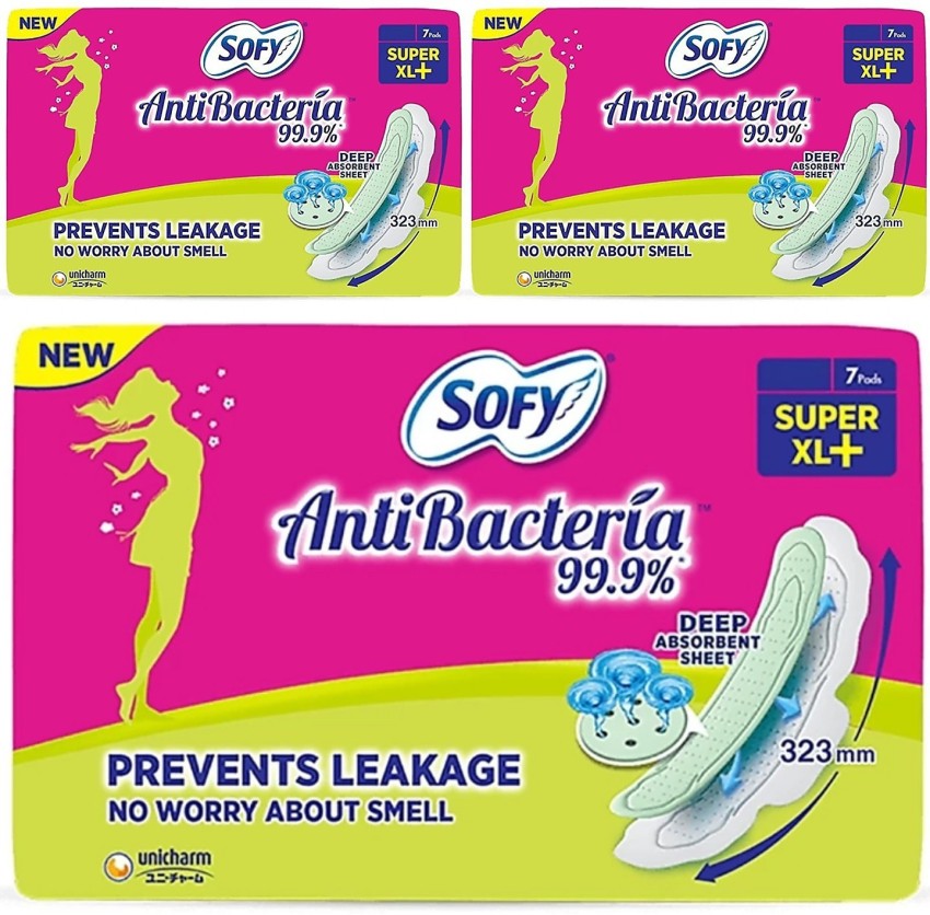 SOFY Antibacteria Super XL+ _ 7+7+7 Counts Sanitary Pad, Buy Women Hygiene  products online in India